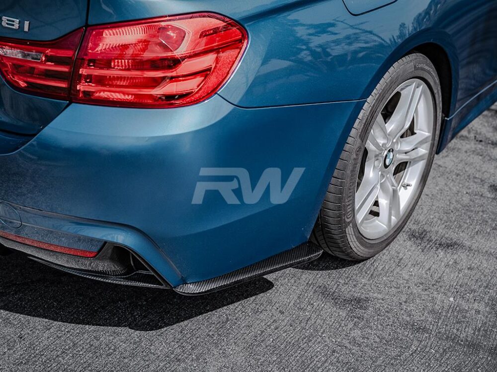 RW Carbon BMW F30 Carbon Fiber Rear Bumper Splitters - Image 3