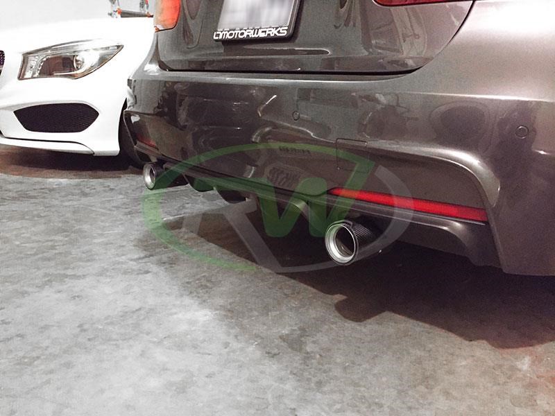 Alternative view of RW Carbon BMW F30 F31 Performance Style Satin Black Diffuser