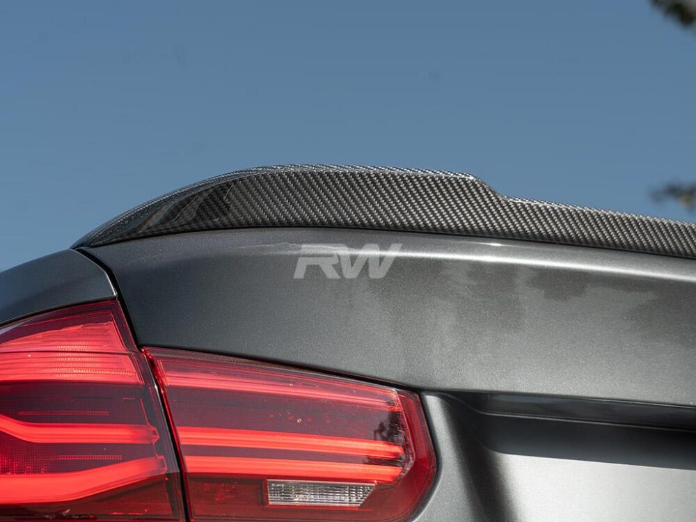 RW Carbon BMW F30 F80 M3 CS Style Carbon Fiber Trunk Spoiler - Image 7