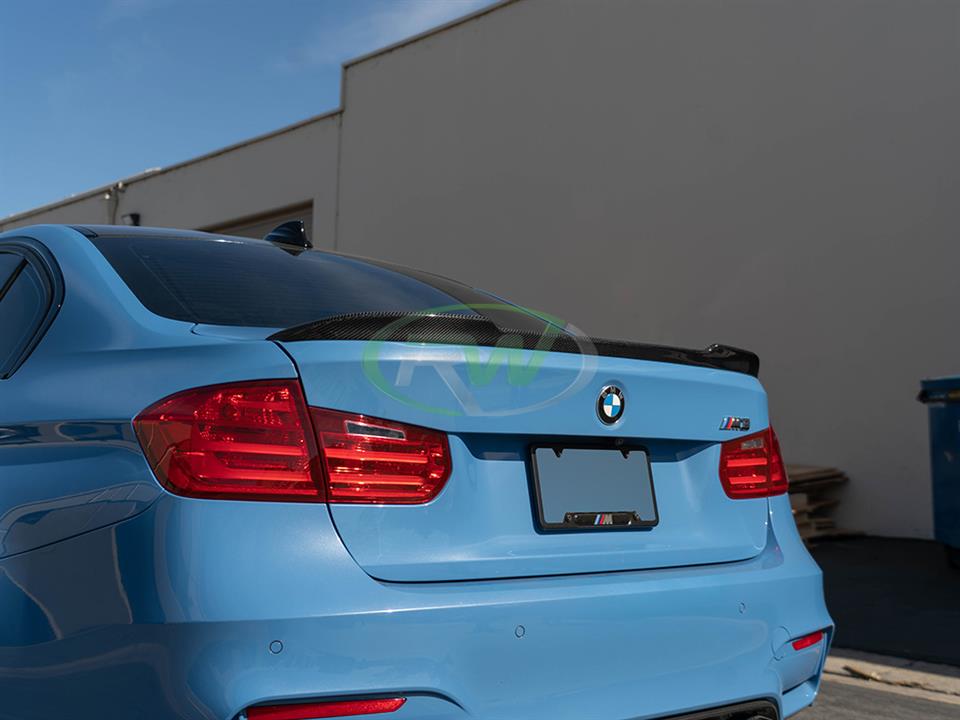 Alternative view of RW Carbon BMW F30 F80 M3 CS Style Carbon Fiber Trunk Spoiler