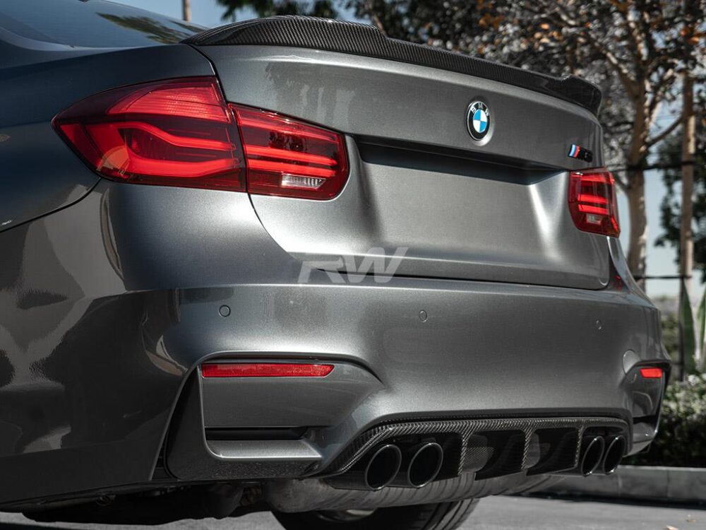 RW Carbon BMW F30 F80 M3 CS Style Carbon Fiber Trunk Spoiler - Image 11