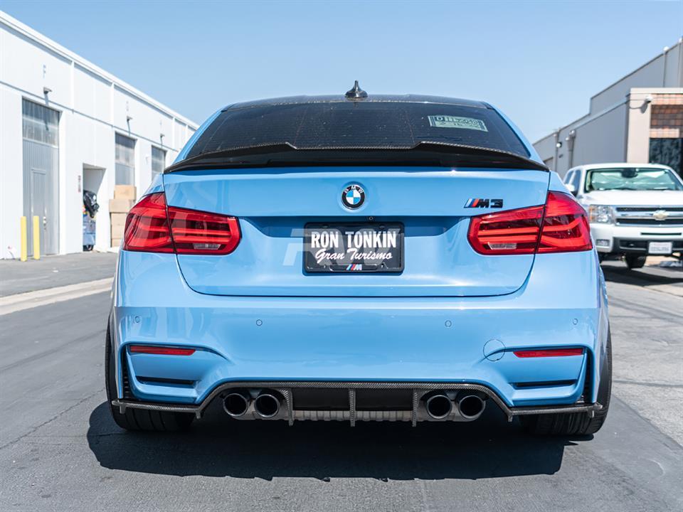 Alternative view of RW Carbon BMW F30 F80 M3 GTX V2 Carbon Fiber Trunk Spoiler