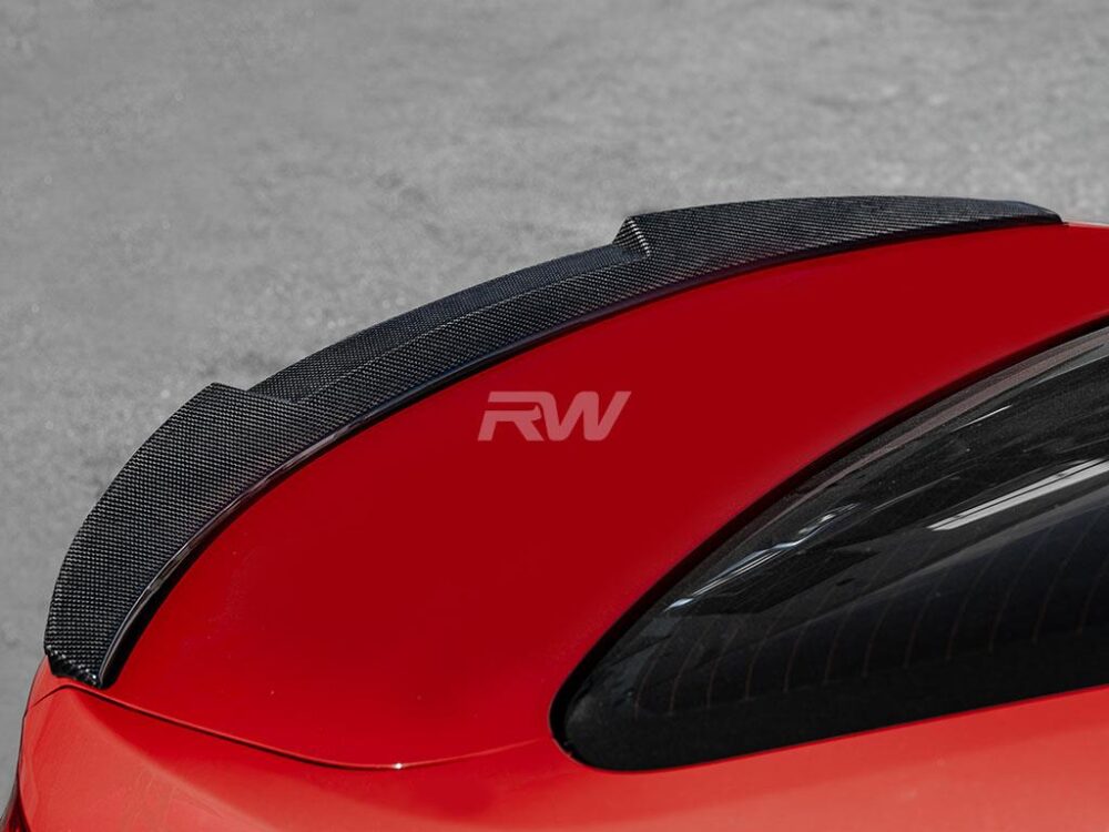 RW Carbon BMW F30 F80 M4 Style Carbon Fiber Trunk Spoiler - Image 2