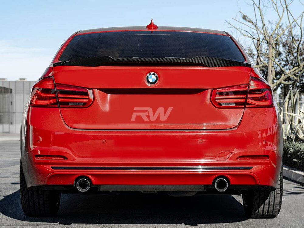 RW Carbon BMW F30 F80 M4 Style Carbon Fiber Trunk Spoiler - Image 3