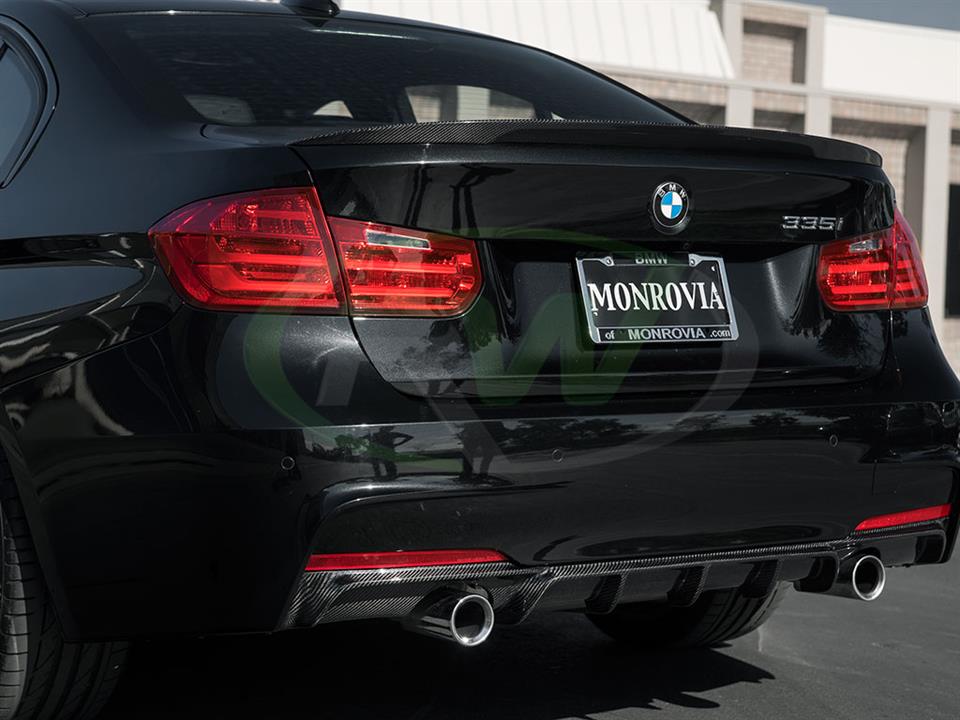 Alternative view of RW Carbon BMW F30 Performance Style Carbon Fiber Trunk Spoiler