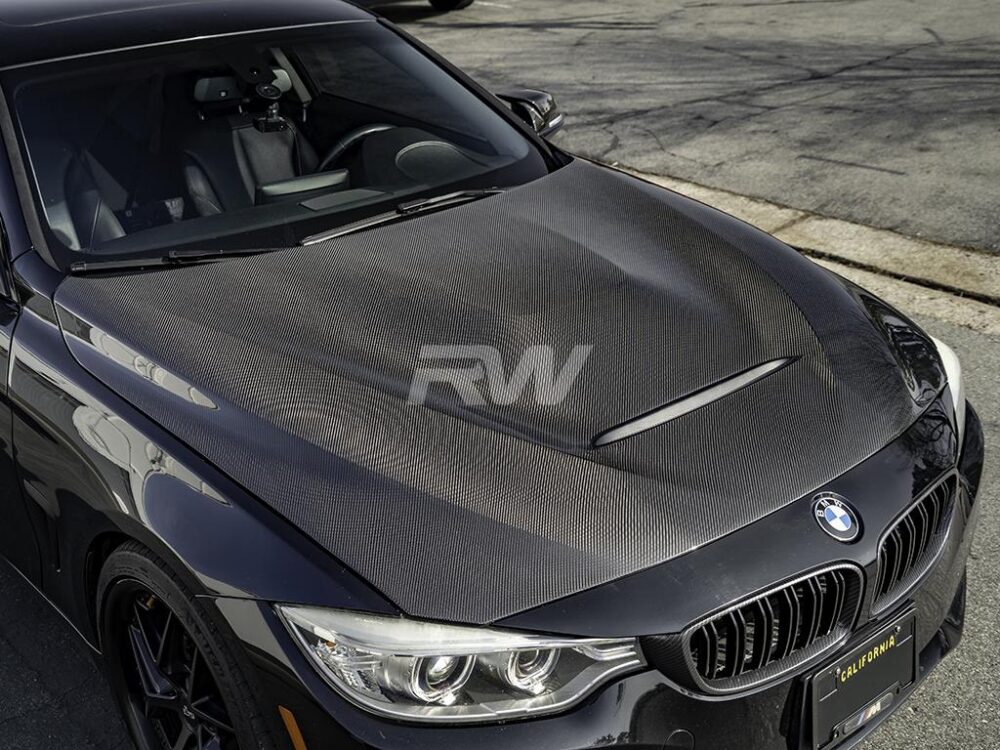 RW Carbon BMW F30/F32 GTS Style Carbon Fiber Hood - Image 9