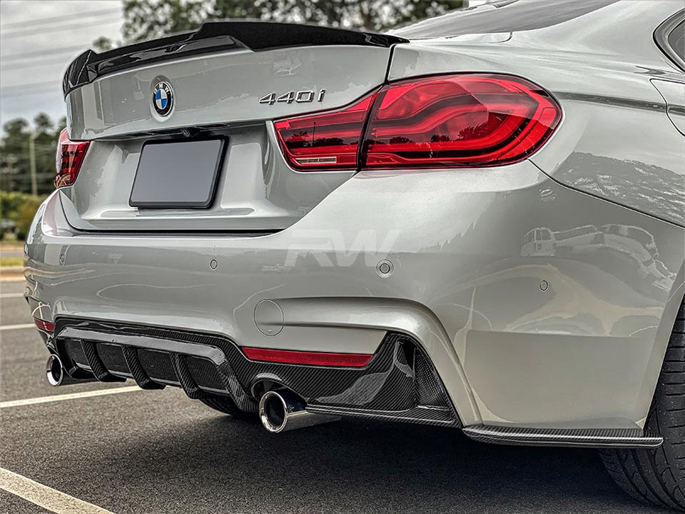 Alternative view of RW Carbon BMW F32 F33 Carbon Fiber Rear Bumper Splitters