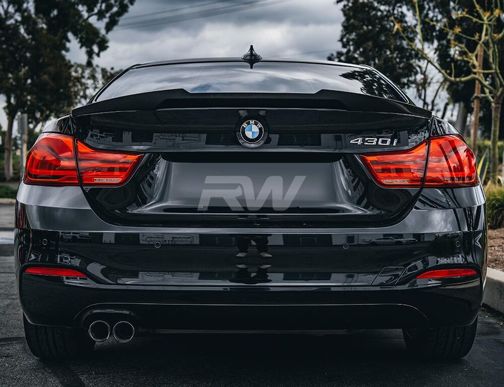 Alternative view of RW Carbon BMW F32 M4 Style Carbon Fiber Trunk Spoiler