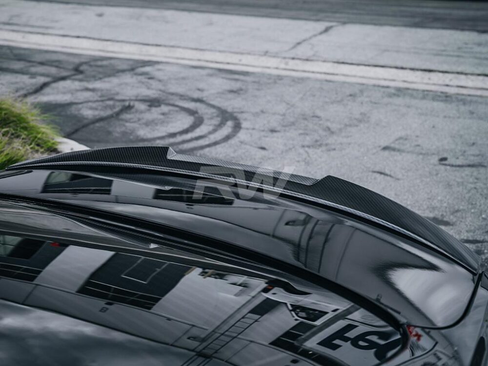 RW Carbon BMW F32 M4 Style Carbon Fiber Trunk Spoiler - Image 3