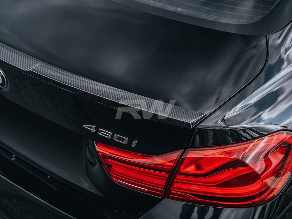 RW Carbon BMW F32 M4 Style Carbon Fiber Trunk Spoiler - Image 4