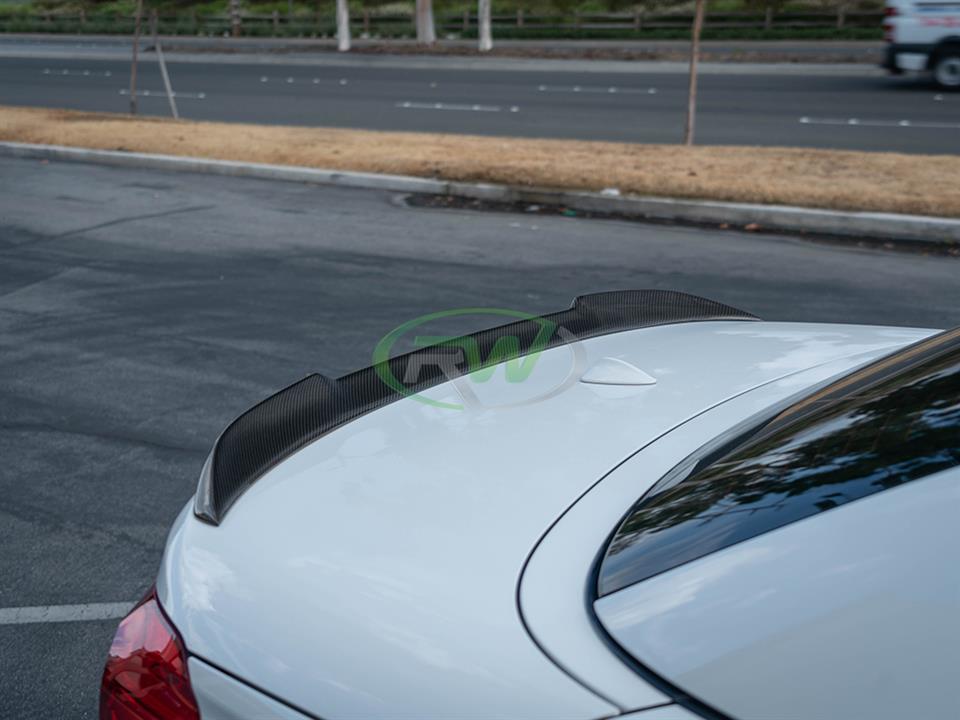 Alternative view of RW Carbon BMW F33 F83 CS Style Carbon Fiber Trunk Spoiler
