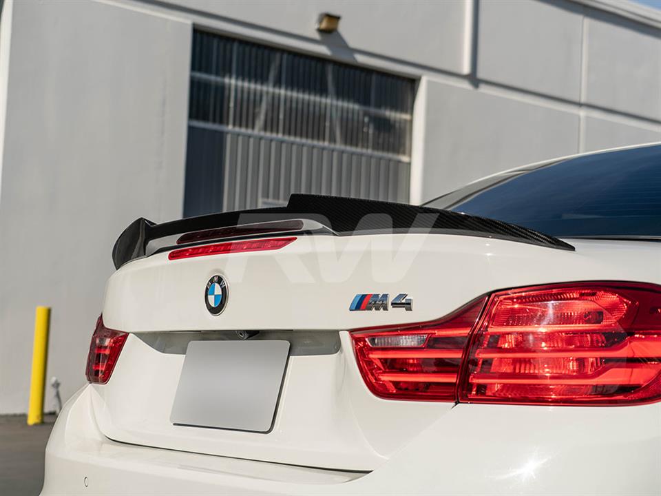RW Carbon BMW F33 F83 M4 Style Carbon Fiber Trunk Spoiler