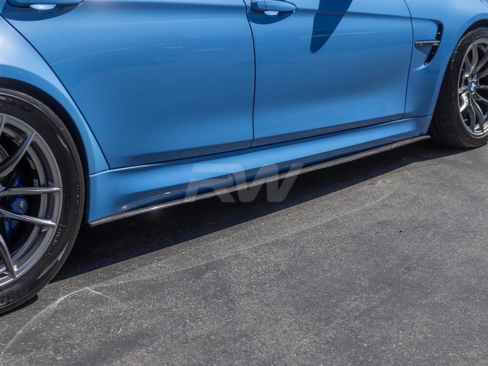 RW Carbon BMW F80 M3 3D Style CF Side Skirt Extensions - Image 2
