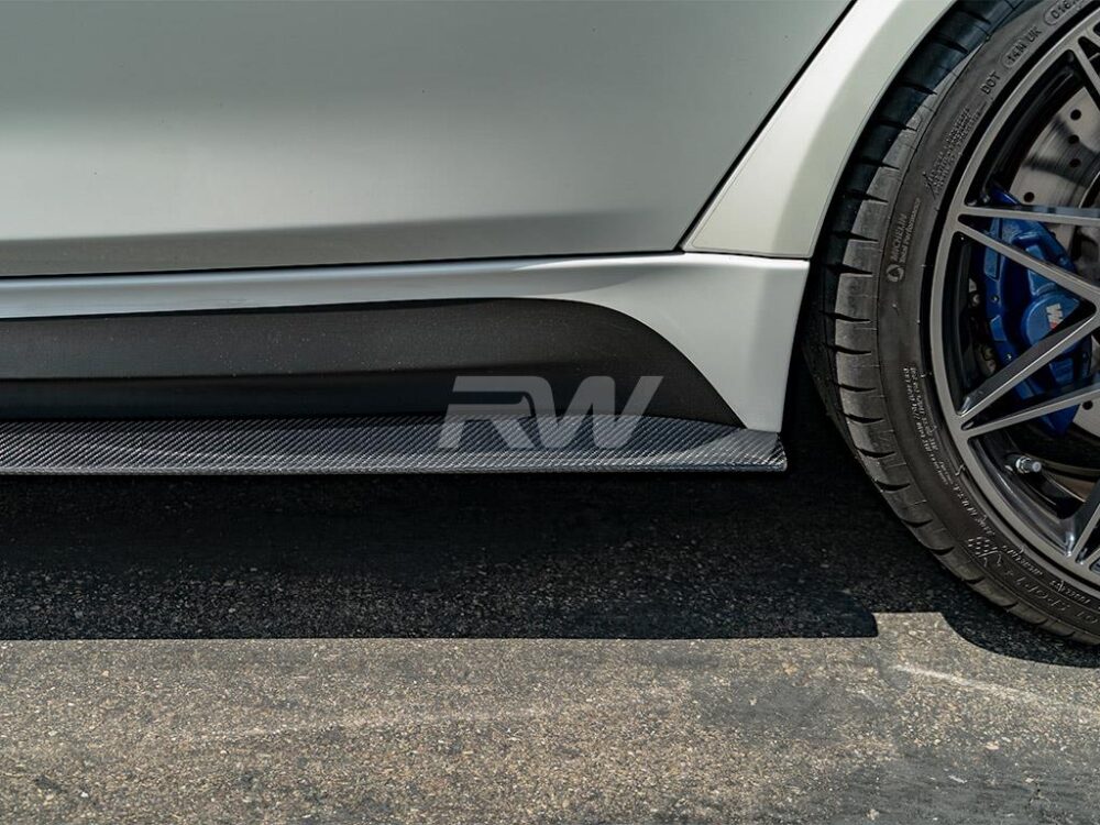 RW Carbon BMW F80 M3 GTX Carbon Fiber Side Skirt Extensions - Image 2