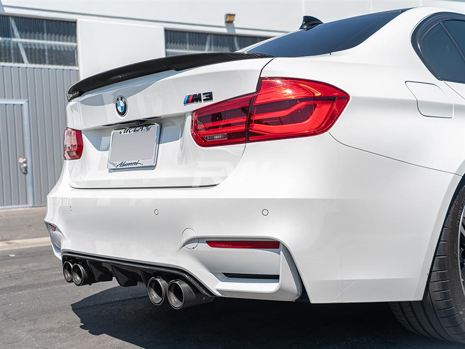 Alternative view of RW Carbon BMW F80 M3 Performance Style CF Trunk Spoiler