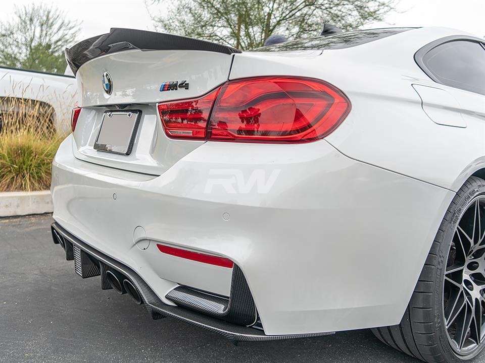 Alternative view of RW Carbon BMW F82 M4 Style Carbon Fiber Trunk Spoiler