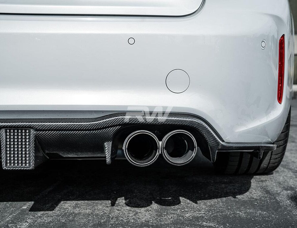 Alternative view of RW Carbon BMW F87 M2 Carbon Fiber Kholen Style Diffuser