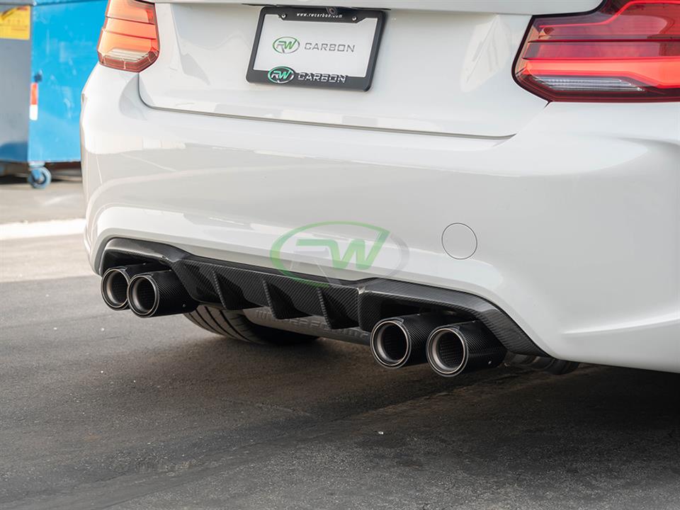 RW Carbon BMW F87 M2 Performance Style Carbon Fiber Diffuser