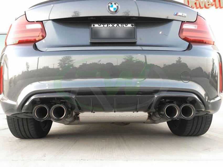 Alternative view of RW Carbon BMW F87 M2 Performance Style Carbon Fiber Diffuser