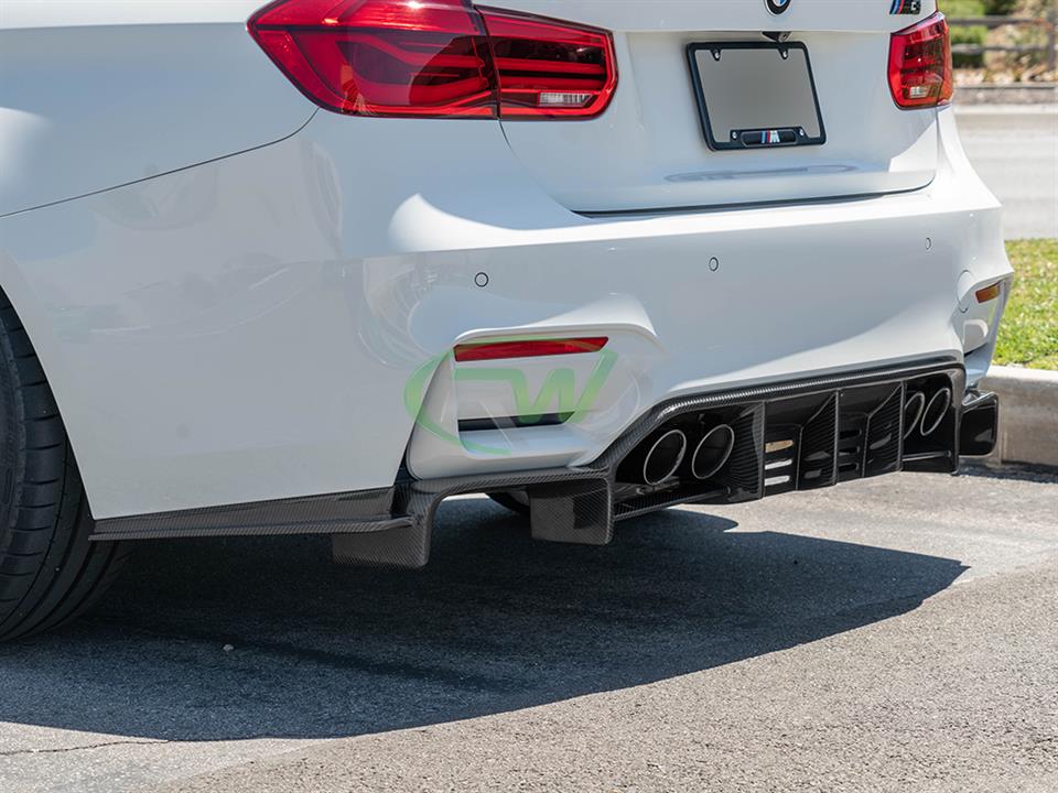 RW Carbon BMW F8X M3 M4 Exotics V2 Style CF Rear Diffuser
