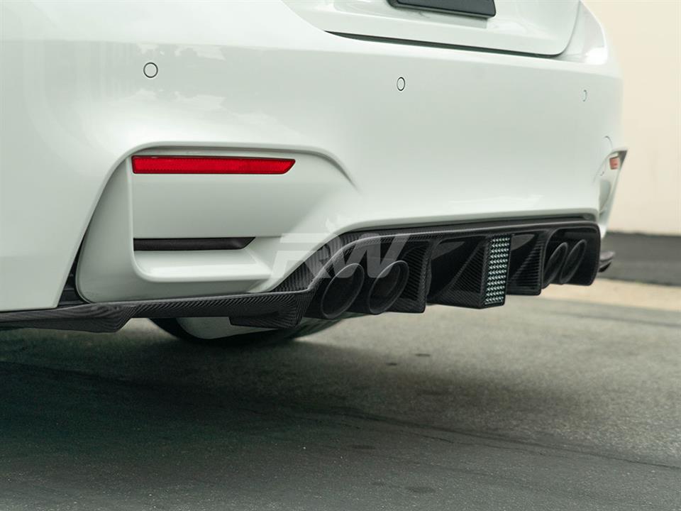 Alternative view of RW Carbon BMW F8x M3 M4 Kholen Style CF Rear Diffuser