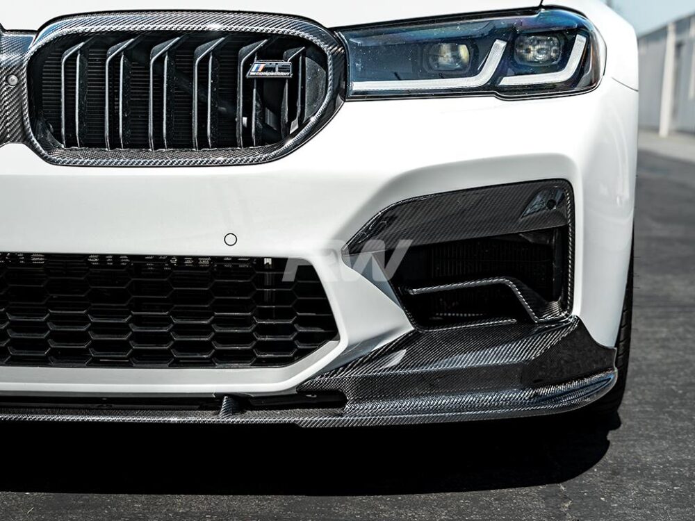 RW Carbon BMW F90 LCI 3D Style Carbon Fiber Front Lip - Image 2