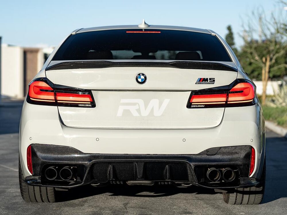 RW Carbon BMW F90 M5 3D Style Carbon Fiber Diffuser - Image 2