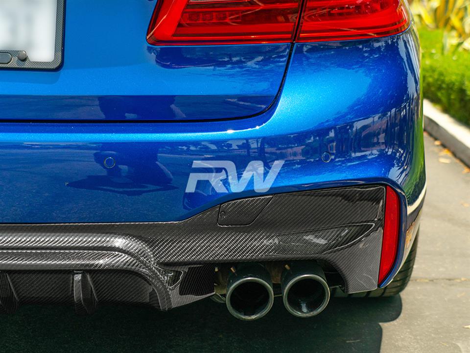 Alternative view of RW Carbon BMW F90 M5 DTM+ Carbon Fiber Rear Diffuser