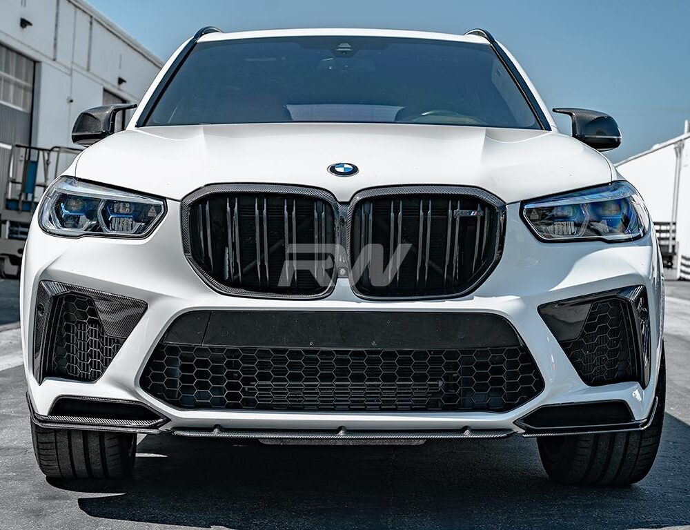Alternative view of RW Carbon BMW F95 X5M Carbon Fiber Front Lip Spoiler