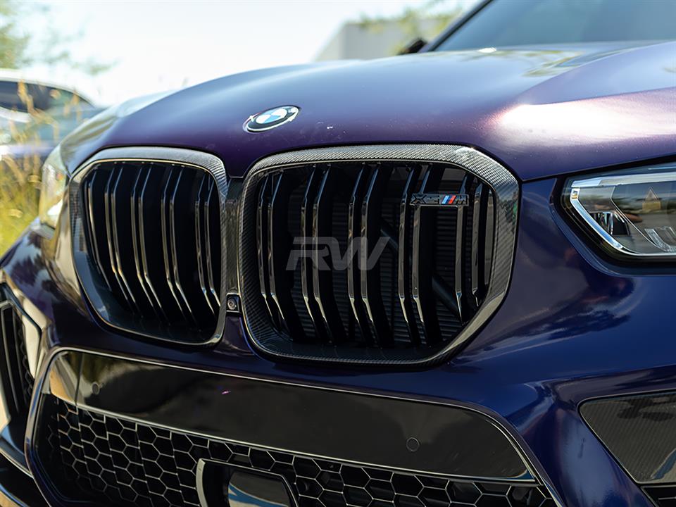 Alternative view of RW Carbon BMW F95 X5M Carbon Fiber Grille Surround