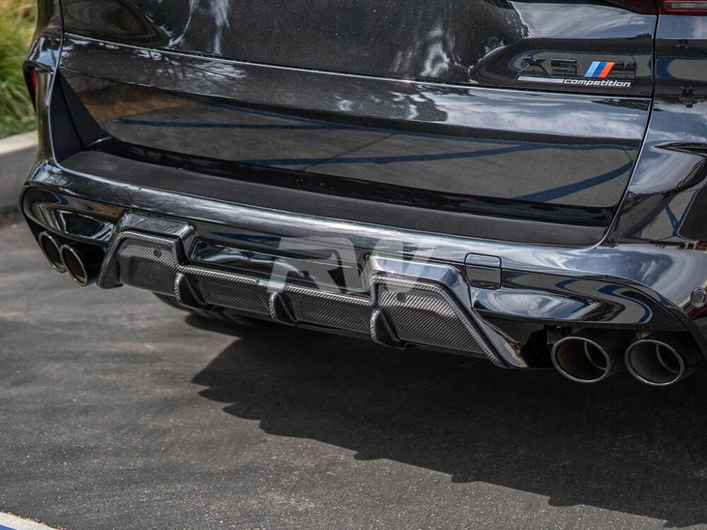 RW Carbon BMW F95 X5M F96 X6M DTM Carbon Fiber Diffuser - Image 5