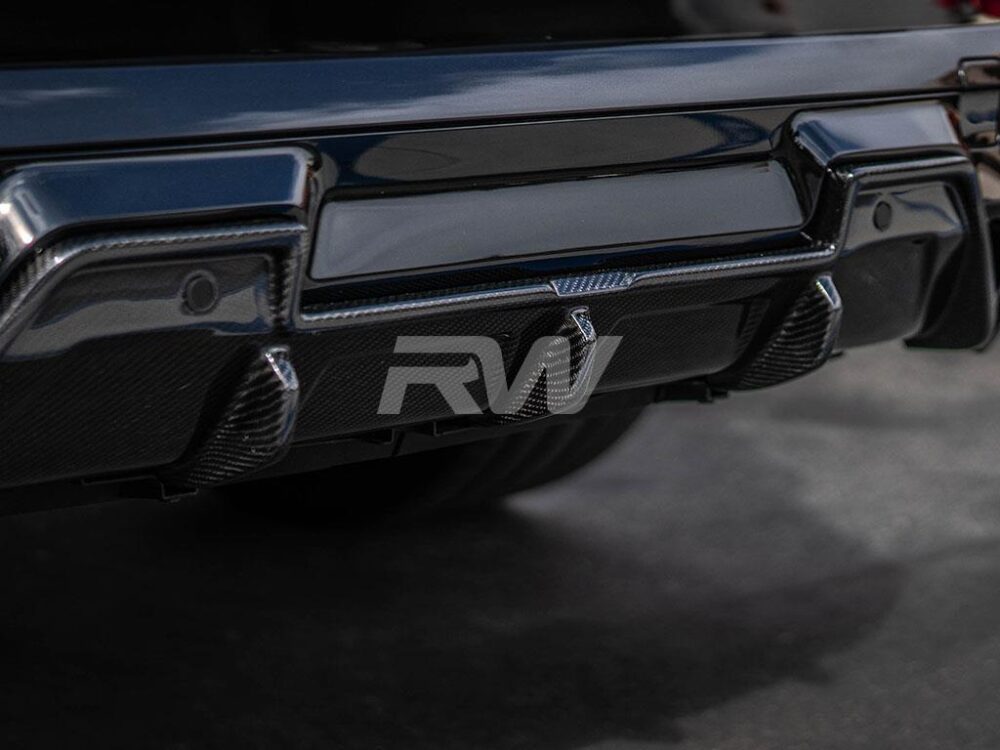 RW Carbon BMW F95 X5M F96 X6M DTM Carbon Fiber Diffuser - Image 3