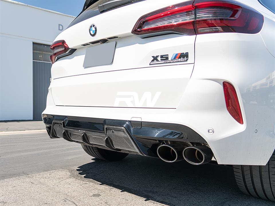 RW Carbon BMW F95 X5M F96 X6M DTM Carbon Fiber Diffuser