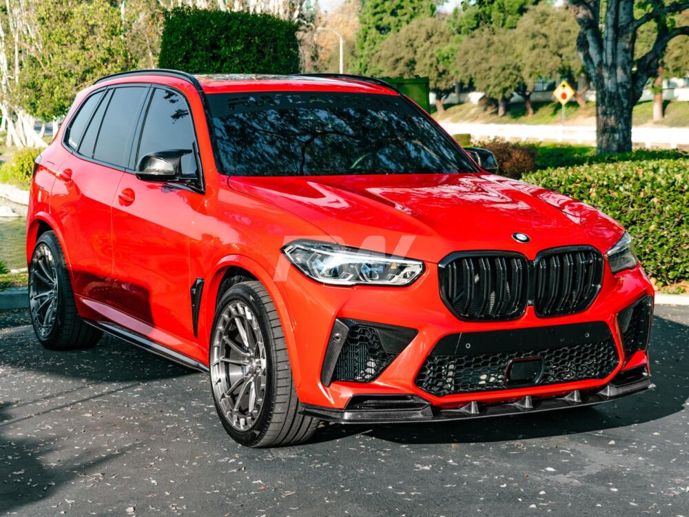 RW Carbon BMW F95 X5M RWS Carbon Fiber Front Lip Spoiler - Image 10