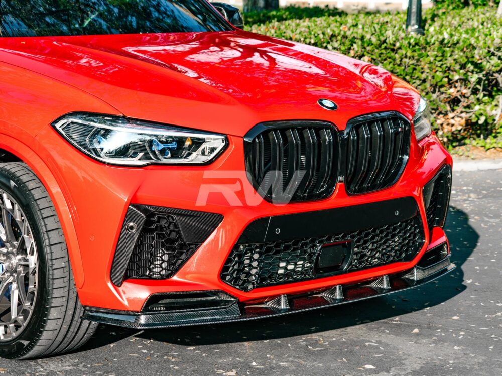 RW Carbon BMW F95 X5M RWS Carbon Fiber Front Lip Spoiler