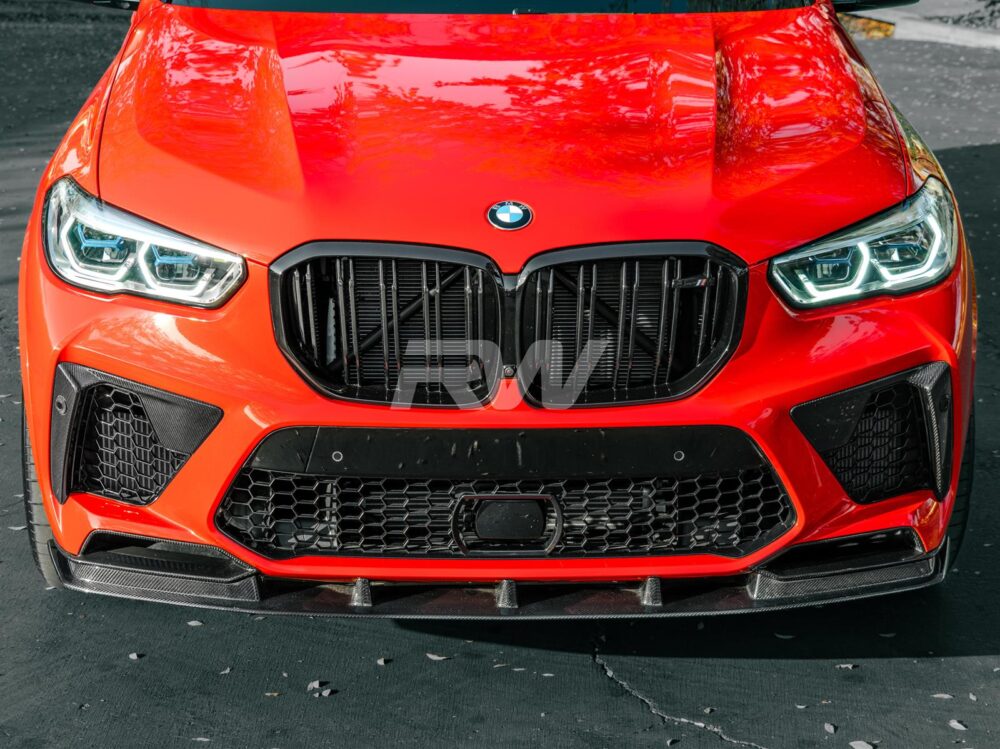RW Carbon BMW F95 X5M RWS Carbon Fiber Front Lip Spoiler - Image 11