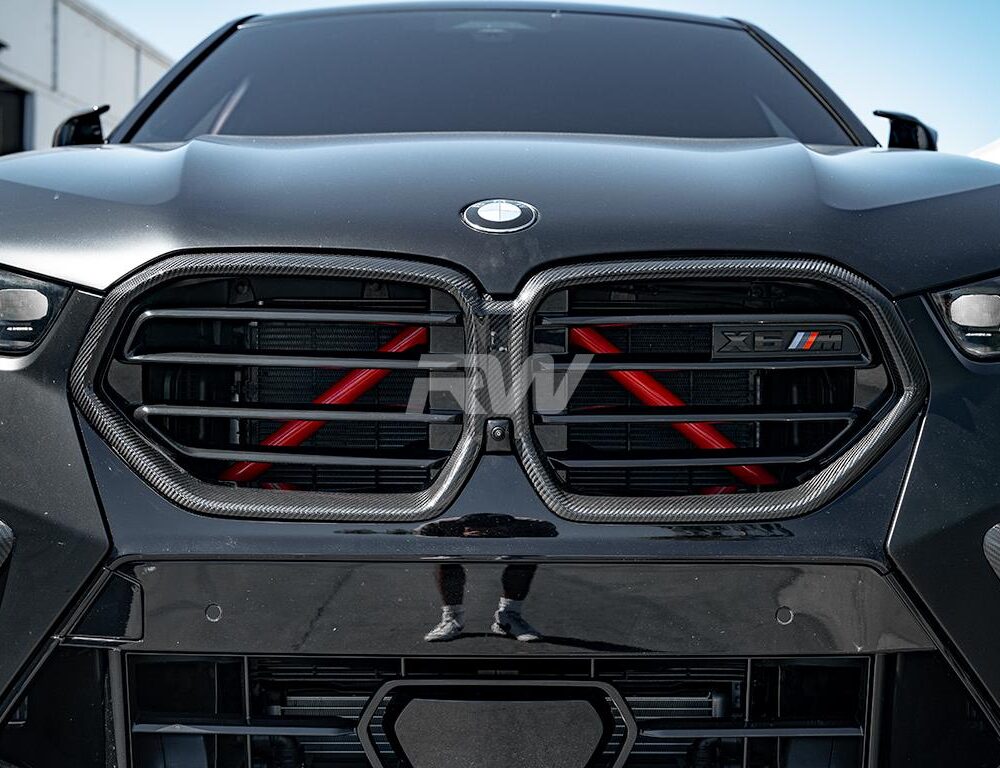 Alternative view of RW Carbon BMW F95/F96 LCI Carbon Fiber Grille Surrounds