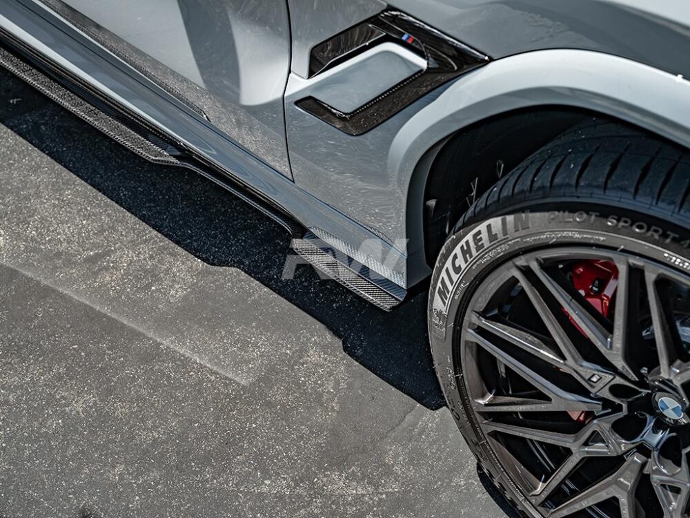 RW Carbon BMW F96 X6M G06 X6 RWS CF Side Skirt Extensions - Image 2
