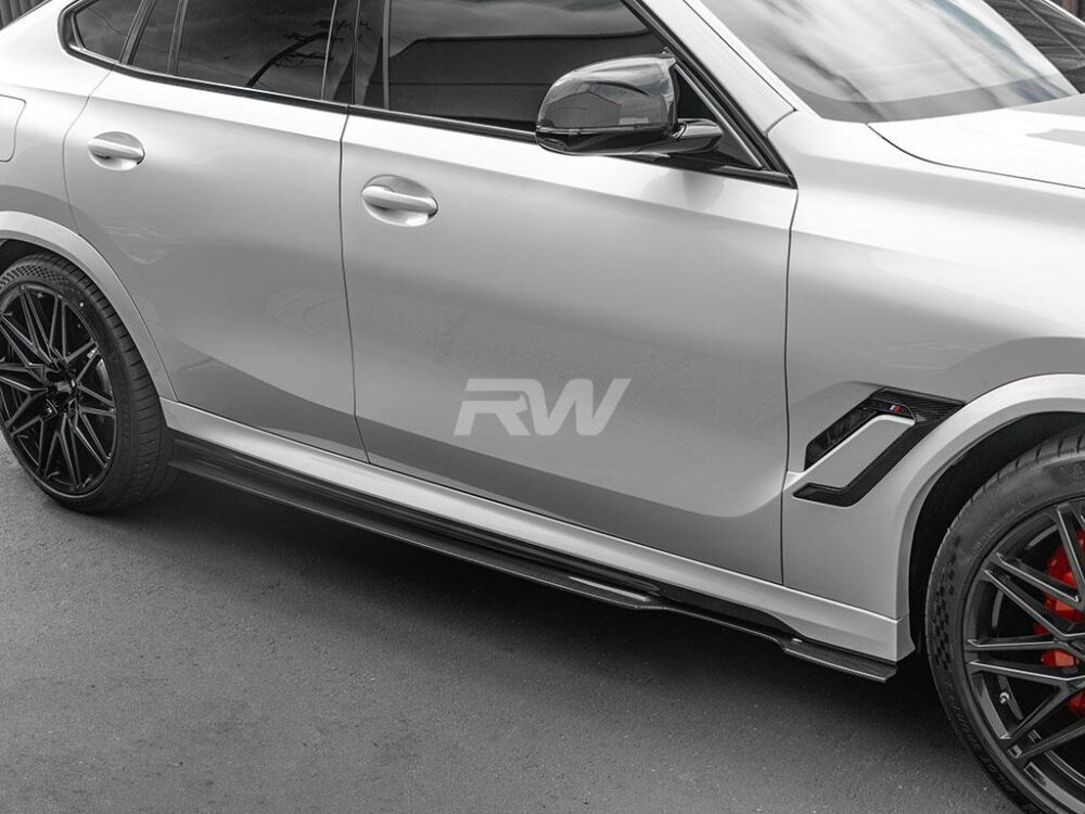 RW Carbon BMW F96 X6M G06 X6 RWS CF Side Skirt Extensions - Image 10