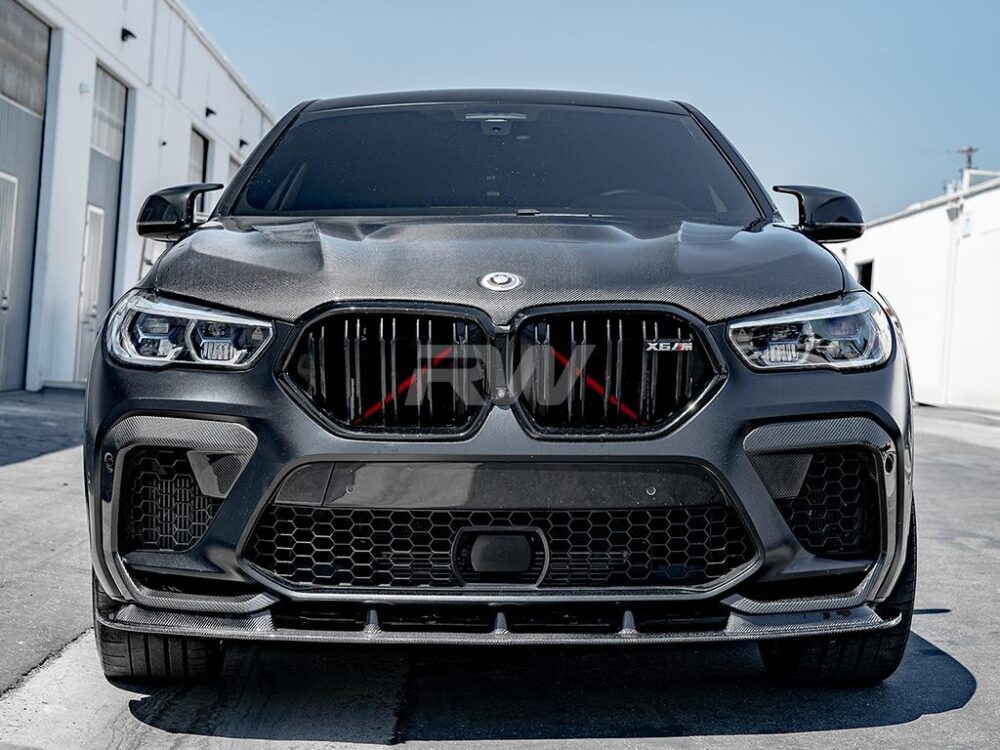RW Carbon BMW F96 X6M RWS Carbon Fiber Front Lip - Image 3