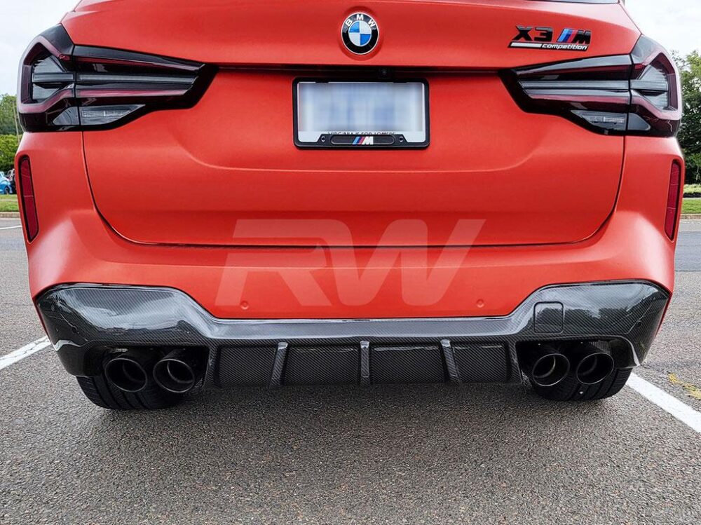 RW Carbon BMW F97 X3M LCI Carbon Fiber DTM Diffuser - Image 2