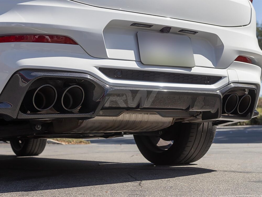 RW Carbon BMW F98 X4M 3D Style Carbon Fiber Diffuser - Image 3