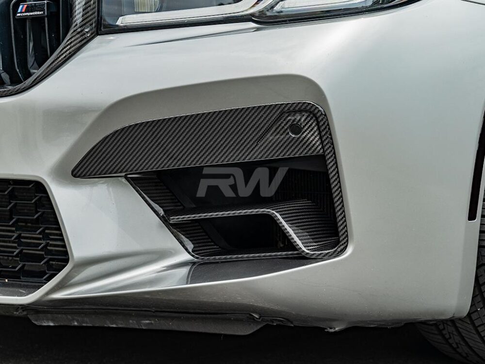 RW Carbon BMW F9X M8 Carbon Fiber Front Bumper Duct Trims - Image 10