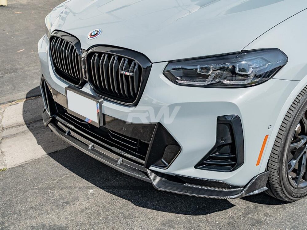 RW Carbon BMW G01 X3 G02 X4 LCI Carbon Fiber Front Lip - Image 2