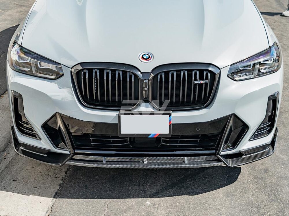 RW Carbon BMW G01 X3 G02 X4 LCI Carbon Fiber Front Lip - Image 3