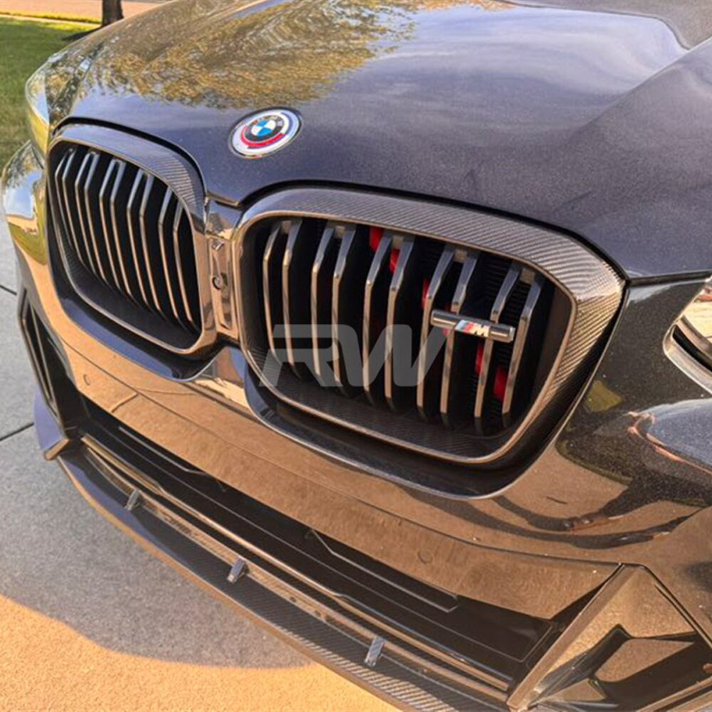 Alternative view of RW Carbon BMW G01 X3 G02 X4 LCI Carbon Fiber Grille Surround