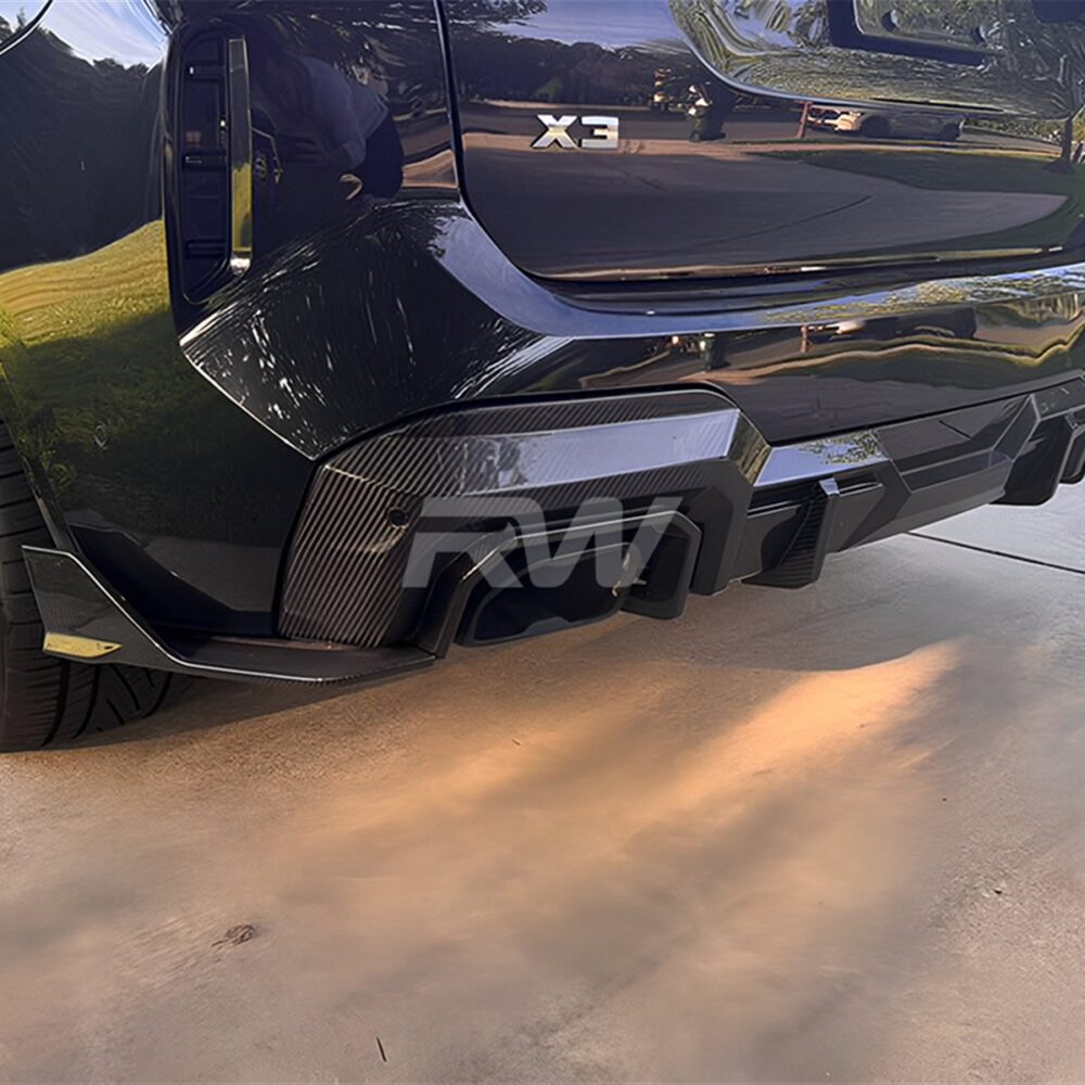 Alternative view of RW Carbon BMW G01 X3 LCI SQ Style Carbon Fiber Diffuser