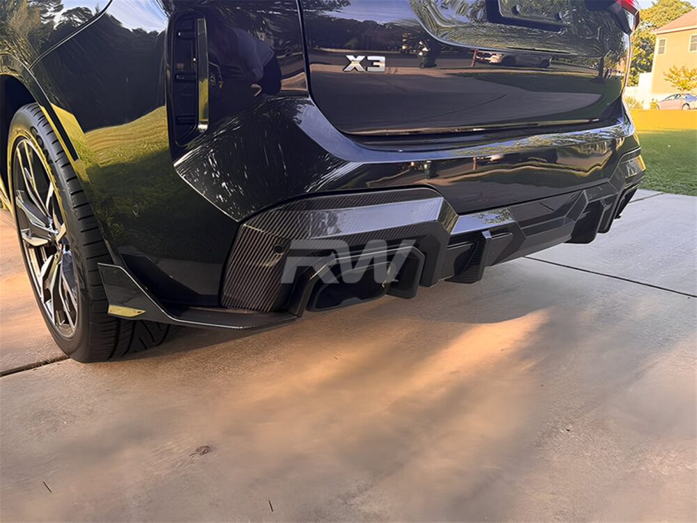 RW Carbon BMW G01 X3 LCI SQ Style Carbon Fiber Diffuser - Image 2