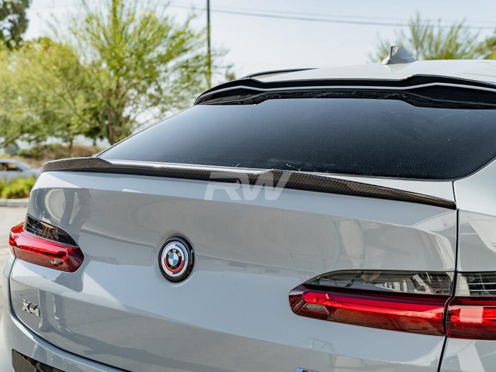 RW Carbon BMW G02 X4 F98 X4M Carbon Fiber Trunk Spoiler - Image 2