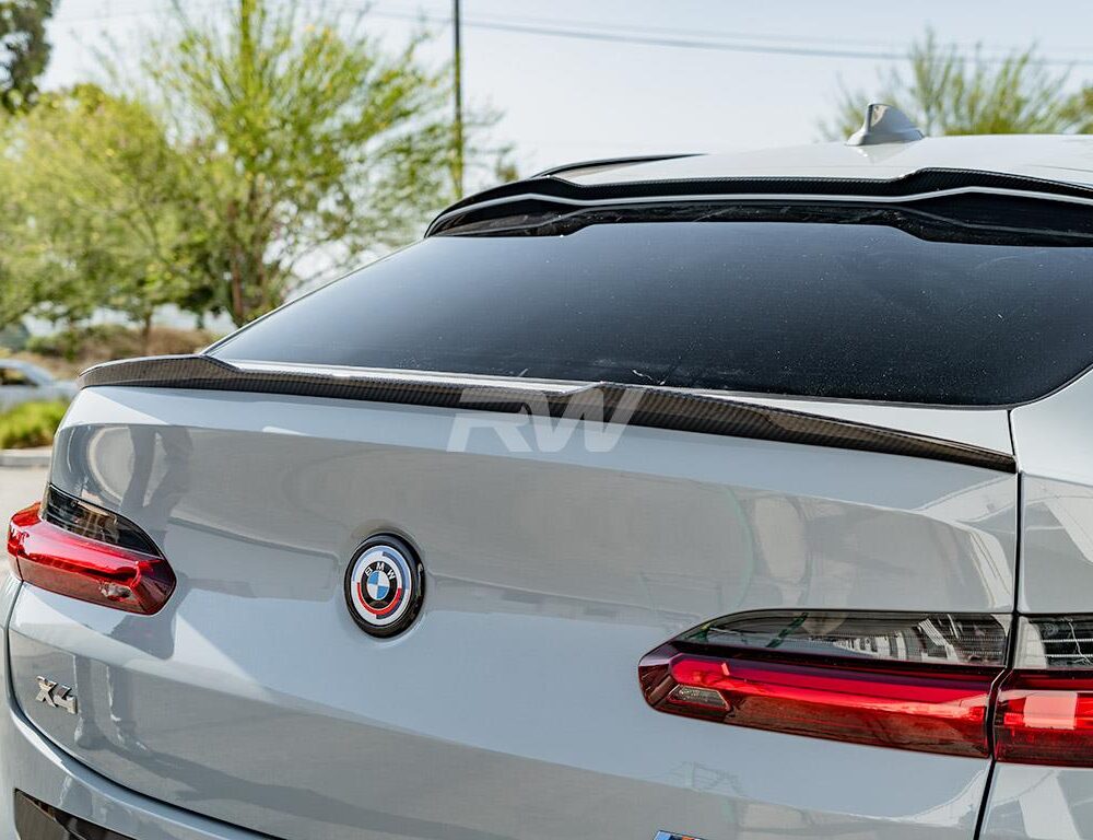Alternative view of RW Carbon BMW G02 X4 F98 X4M Carbon Fiber Trunk Spoiler